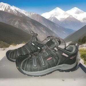 New! Keen Utility Flint 2 II Low Steel Toe Work Shoe Gray Pink Women Sz 8.5W